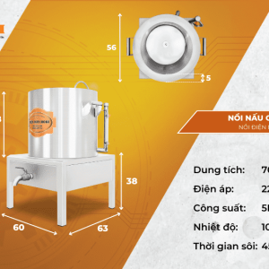 Thông số kỹ thuật nồi cháo 70L