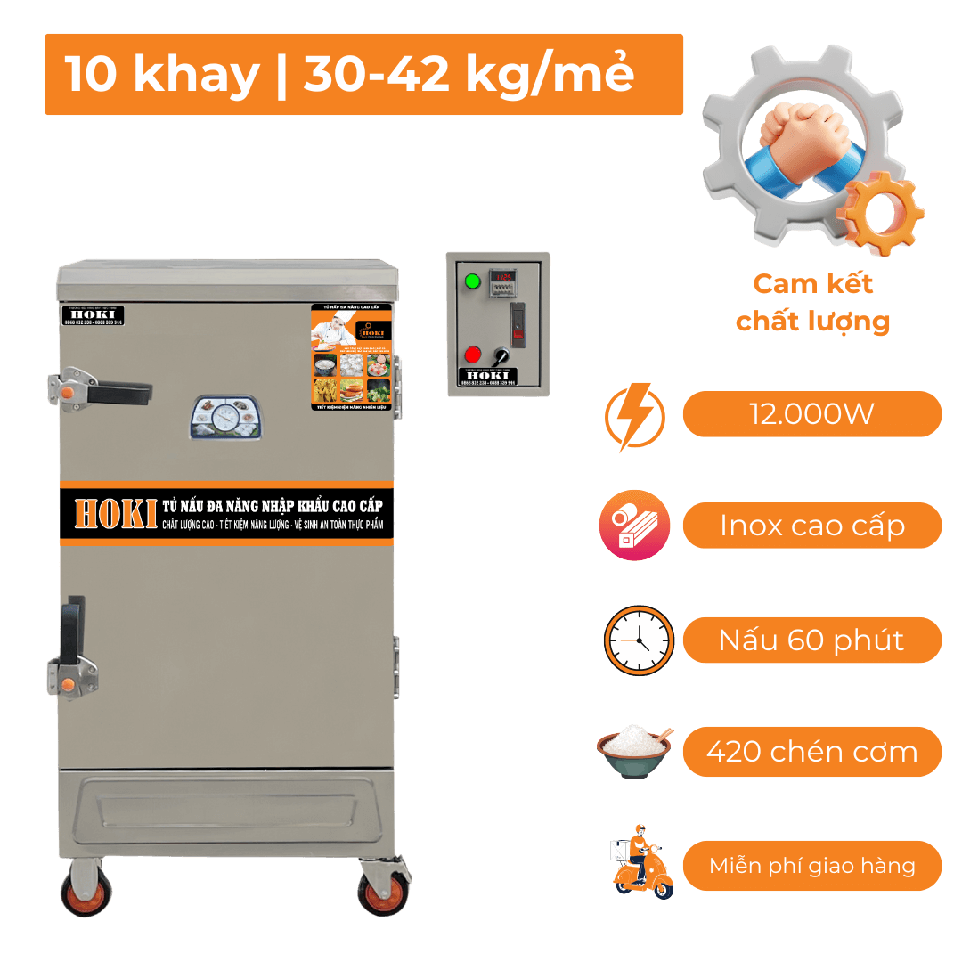 tu hap com dien 10 khay nhap khau