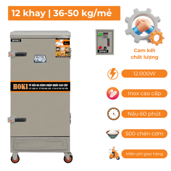 tu hap com dien 12 khay nhap khau
