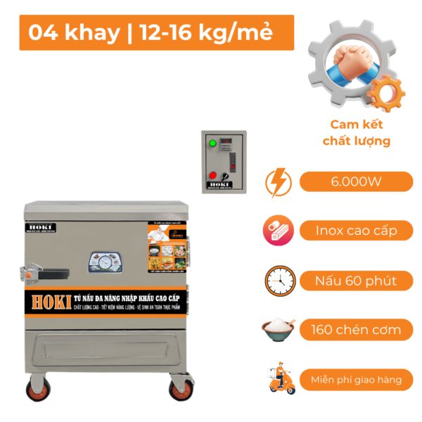 tu hap com dien 4 khay nhap khau