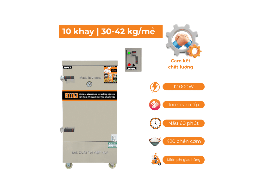 Tủ Hấp Cơm Việt Nam 10 khay